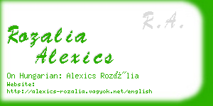 rozalia alexics business card